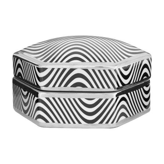 Small black and white Trinket Box