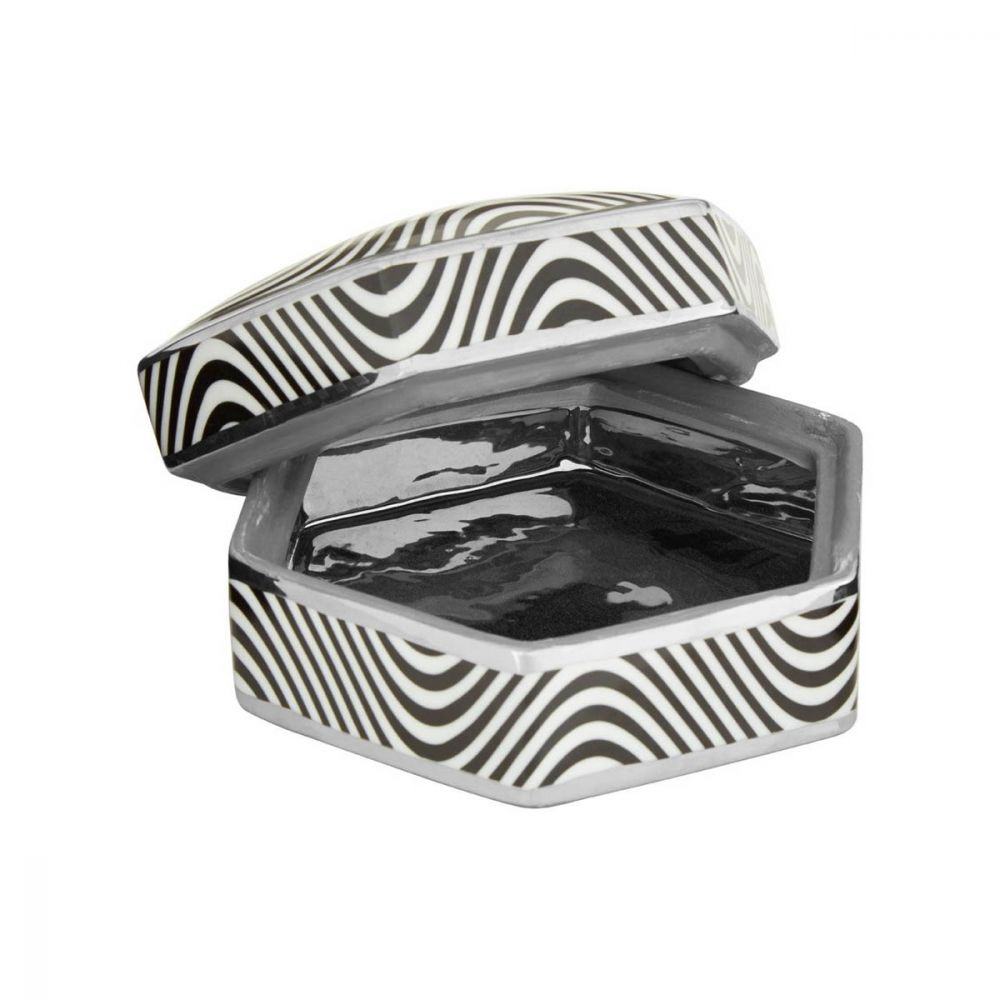 Small black and white Trinket Box