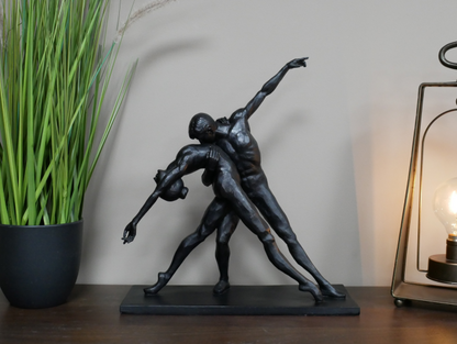 Couple dancing statue home decor black