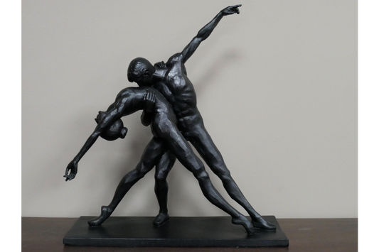 Couple dancing statue home decor black