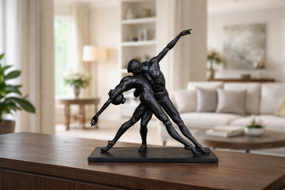 Couple dancing statue home decor black