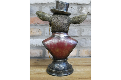 Gentlemen Goat bust with top hat statue home accessorie