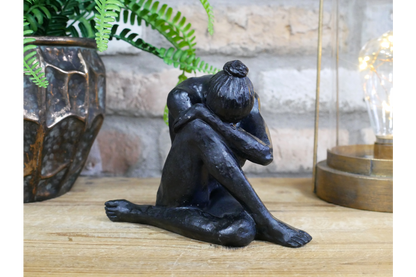 Decorative Sitting woman head down  Statue for Home Ornaments