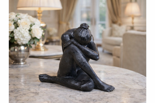 Decorative Sitting woman head down  Statue for Home Ornaments
