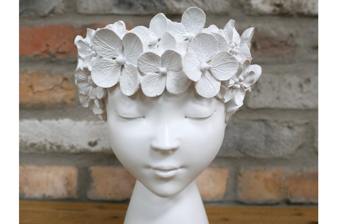 Beautiful White lady head planter for home decor