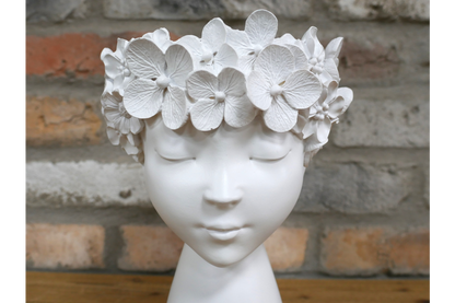 Beautiful White lady head planter for home decor