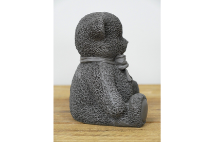 Grey teddy bear statue
