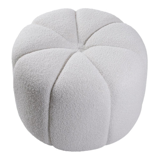 Boucle footstool petal design