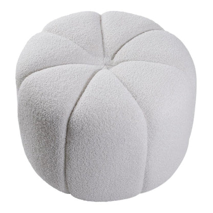 Boucle footstool petal design