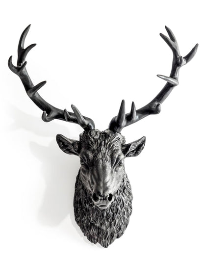 Large black stag head for the wall