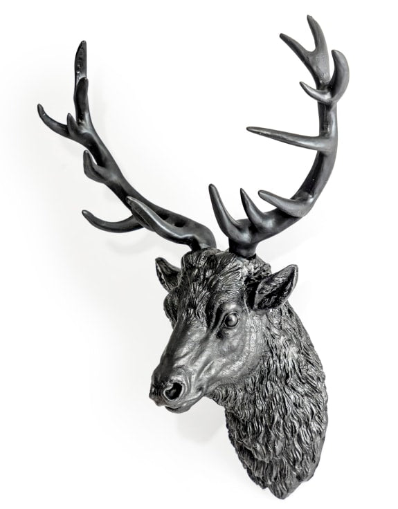 Large black stag head for the wall