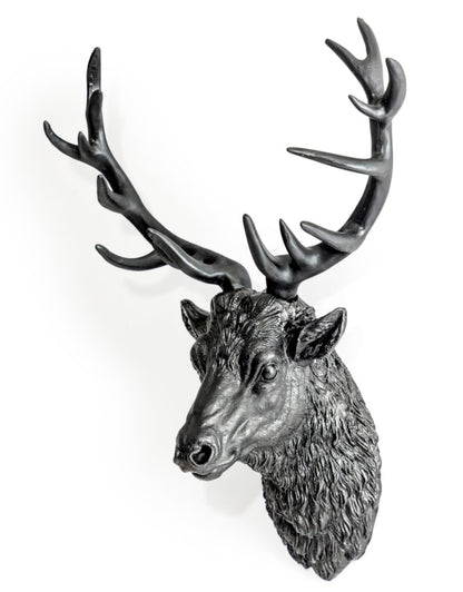Large black stag head for the wall