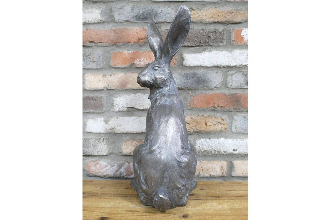 Large Sitting hare in grey statue indoor or outdoor