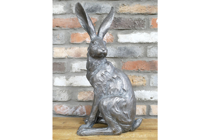 Large Sitting hare in grey statue indoor or outdoor