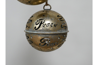 Set of 3 hanging Bells in gold