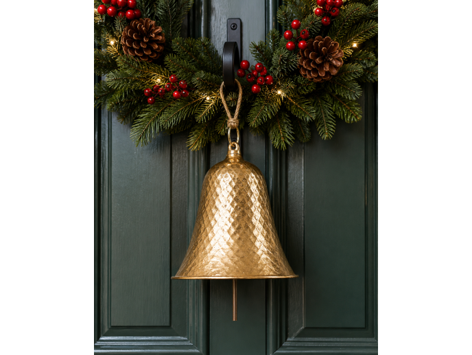 Large Hanging Gold Christmas Bell
