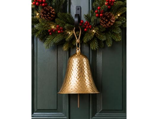 Large Hanging Gold Christmas Bell