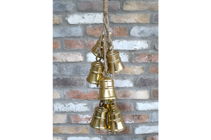 Hanging Cluster of Gold Christmas Bells
