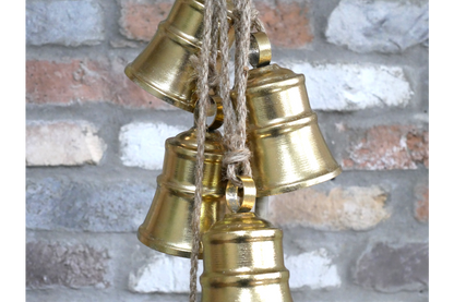 Hanging Cluster of Gold Christmas Bells