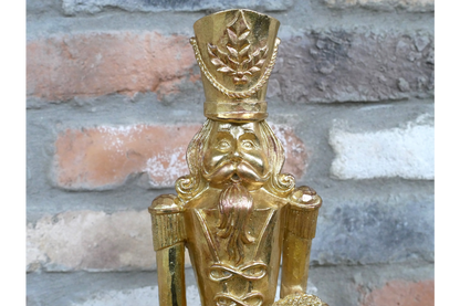 Large Gold Nutcracker Soldier with wreath