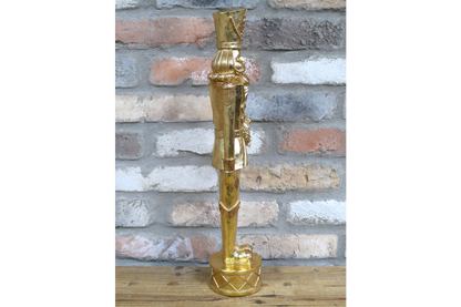 Large Gold Nutcracker Soldier with wreath