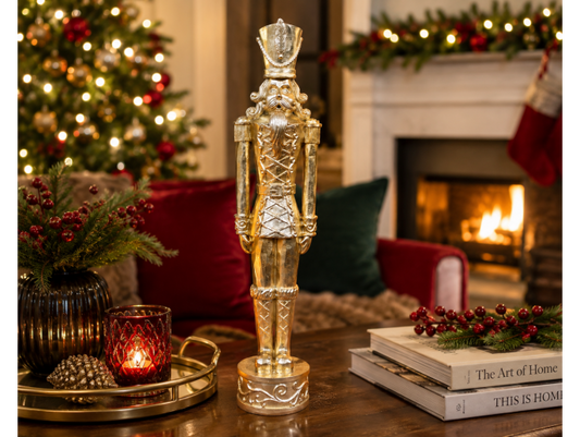 Large Gold Nutcracker Soldier with arms down