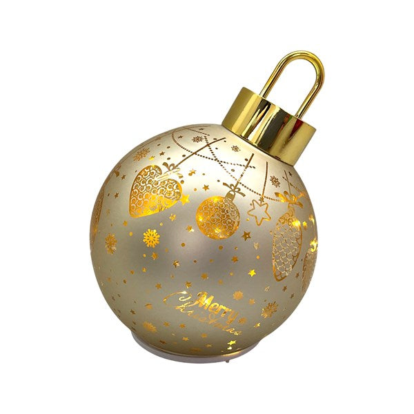Gold LED Rotating Christmas Bauble – 15cm