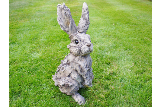 Beautiful rabbit statue for home or garden wood effect made from resin