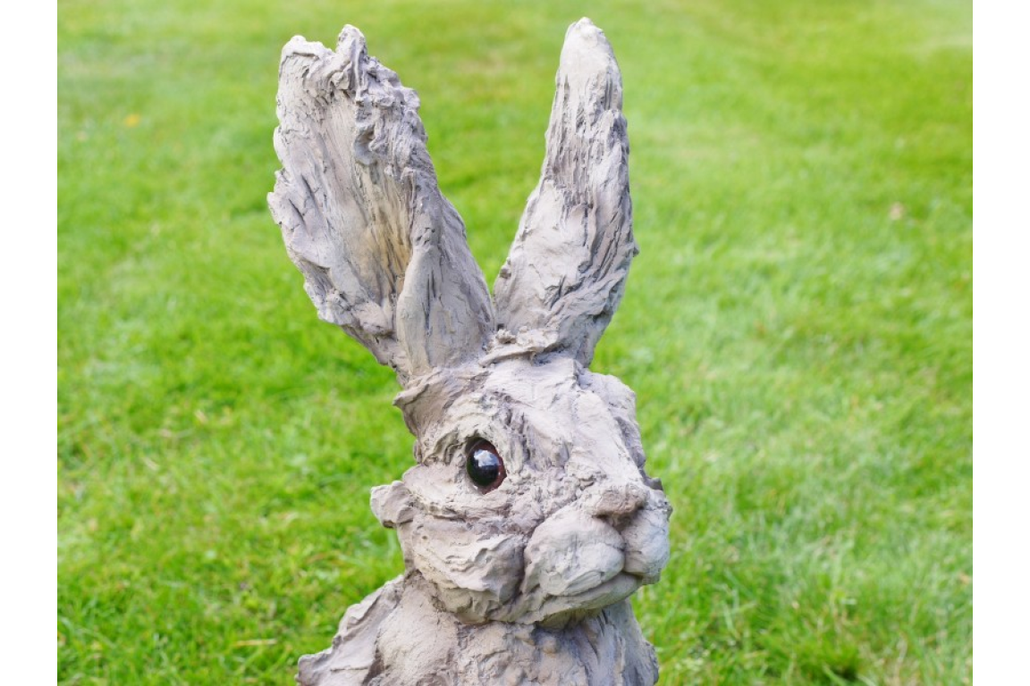 Beautiful rabbit statue for home or garden wood effect made from resin