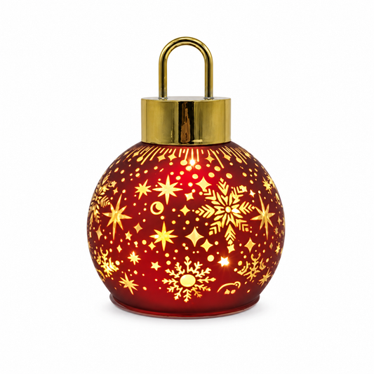 Red LED Starburst Bauble – 18cm