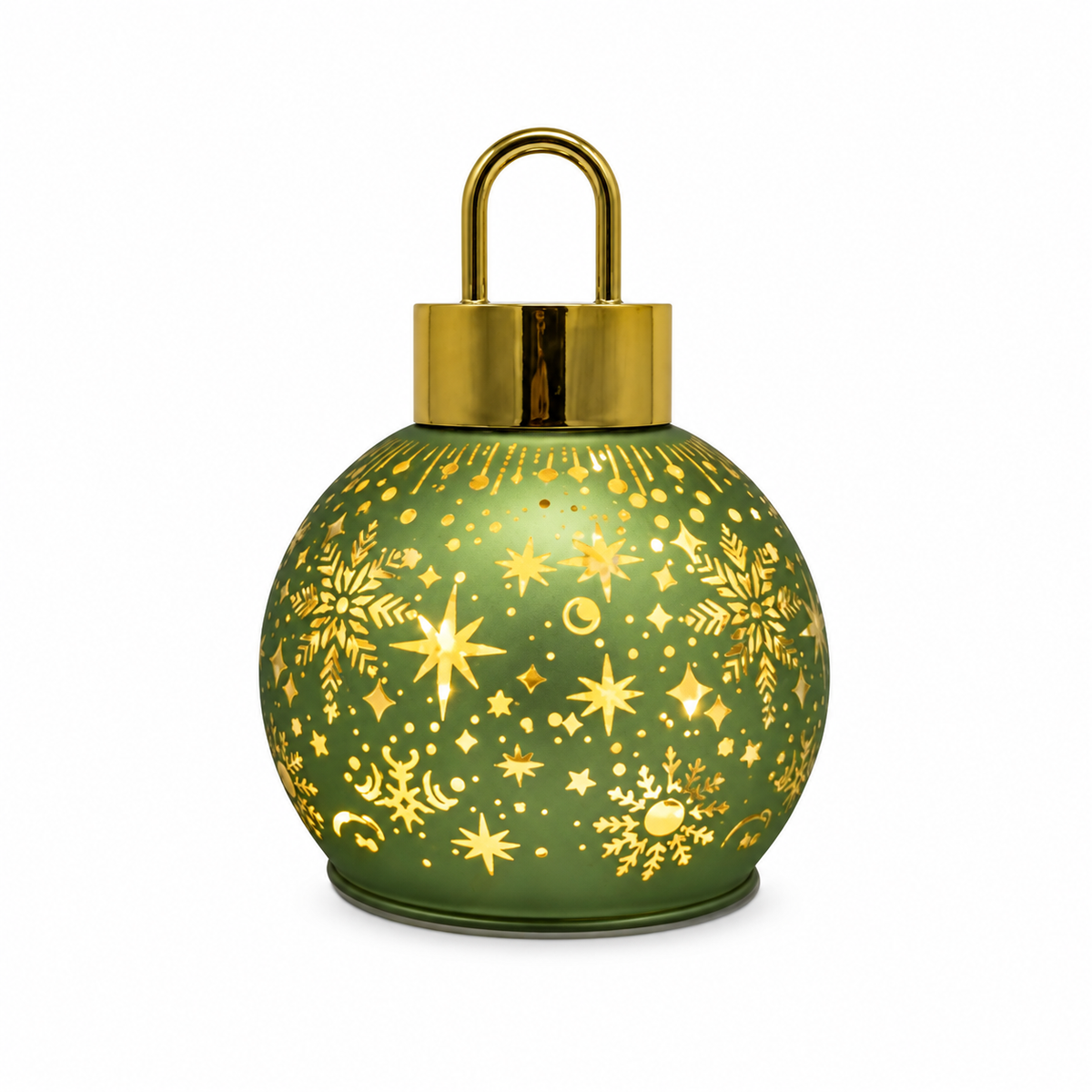Green LED Starburst Bauble – 18cm