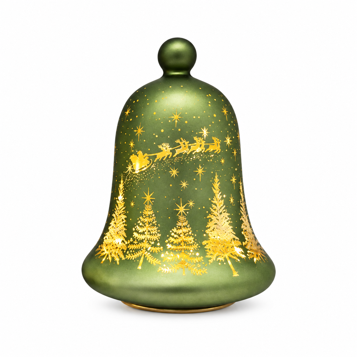 Green LED Reindeer Bell – 21cm