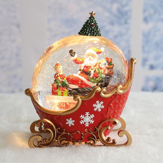 LED Santa Sleigh Glitter Spinner – 20cm