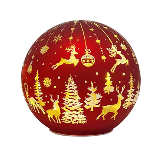 Red LED Reindeer Ball – 15cm