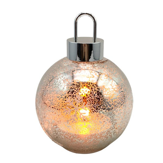 Large LED Antique Glass Bauble 15x20cm