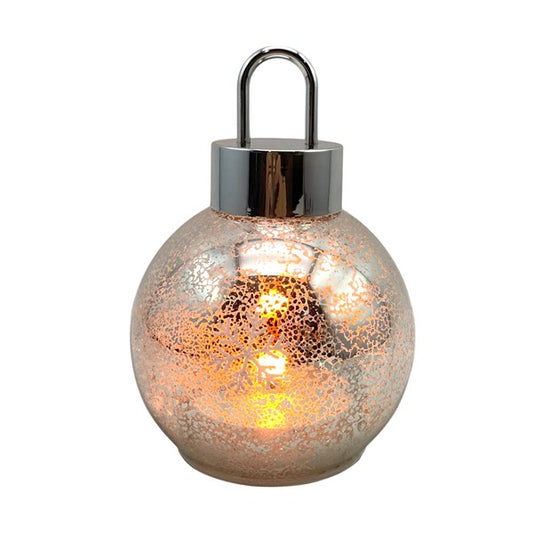 Small LED Antique Glass Bauble 12x16cm