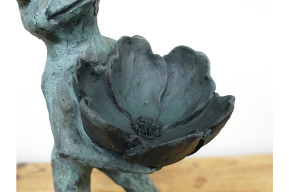 Playful Standing Frog Bird Feeder for the garden