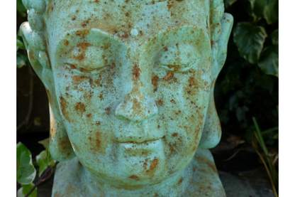 Large green Buddha head for indoor or outdoor