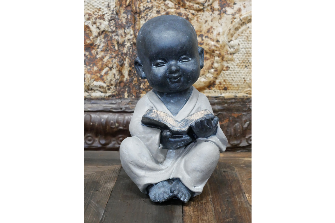 Sitting Monk Buddha reading a book Indoor or outdoor statue