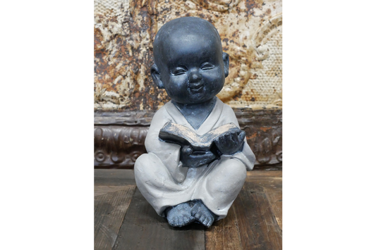 Sitting Monk Buddha reading a book Indoor or outdoor statue