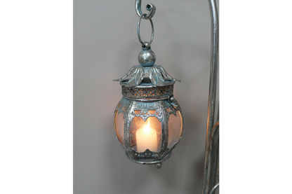 Large antique silver hanging lantern home decor