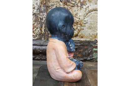Sitting Monk  praying Buddha in orange Indoor or outdoor statue