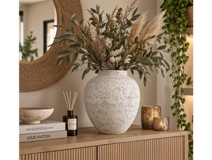 Textured Stone Effect Metal Vase – 28cm