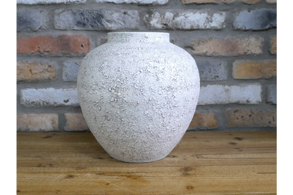 Textured Stone Effect Metal Vase – 28cm