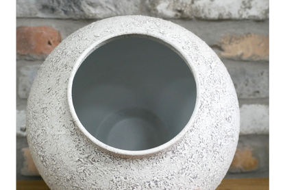 Textured Stone Effect Metal Vase – 28cm