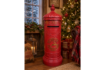 Red North Pole Christmas Post Box