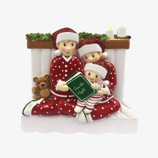 Family on the Bed  personalised Christmas Decoration various family sizes