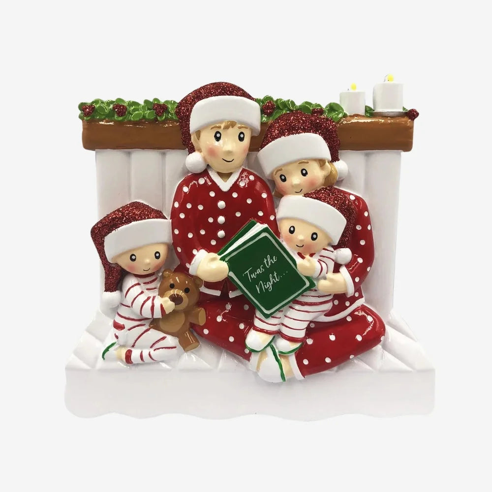 Family on the Bed  personalised Christmas Decoration various family sizes