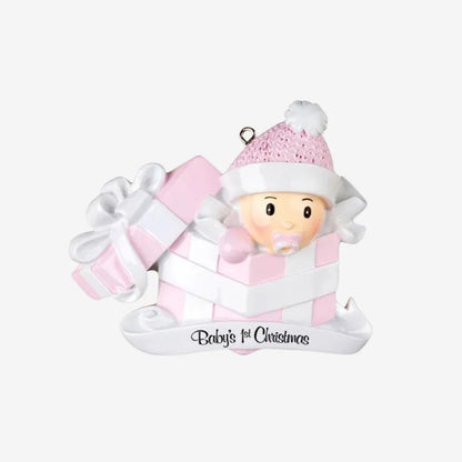 Baby’s first Christmas personalised decoration girl boy surprise