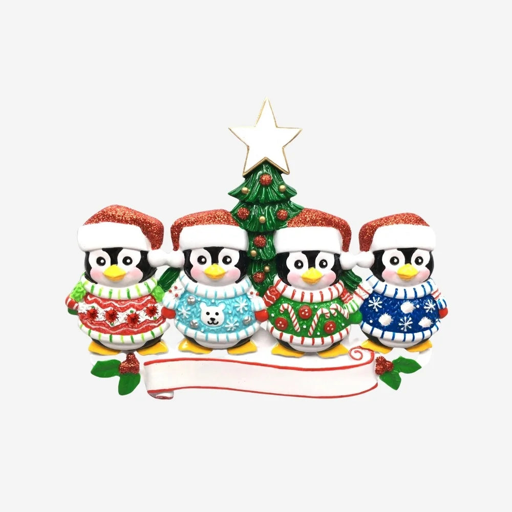 Penguin Couple Christmas Decoration personalised